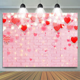 Briques d'amour roses et rouges avec lumière Bokeh Bachdrop